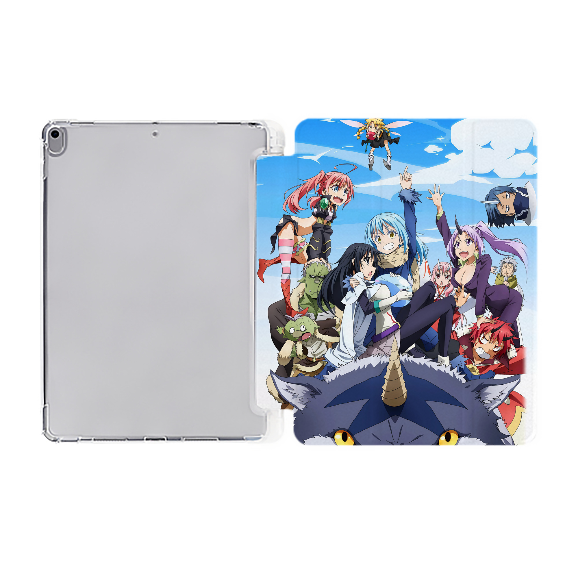 （画像用） 転スラ Regarding Reincarnated to Slime IPad ケース ペン収納付き 三つ折りスタンド PUレザー×シリコン 対応機種9.5/10.5/10.9インチ